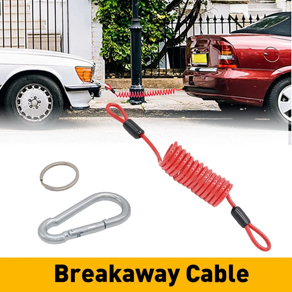 Cables de seguridad con cable en espiral de 6' para remolque Breakaway para autocaravana para emergencia nuevos Foto 4 de 4