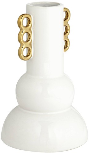 Empress 12" High Shiny White Ceramic Vase - Imagen 6 de 8