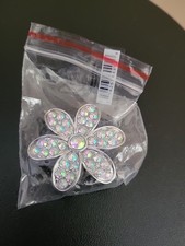 Big Crocs Jibbitz Bling Aurora Borealis Rhinestone Shoe Charm silvertone