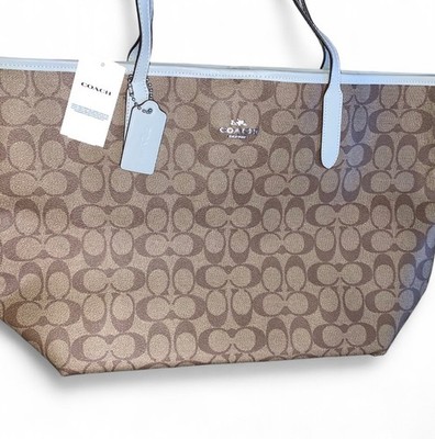 NWT COACH Signature Logo City Large Tote - Khaki Light Sage (WP184