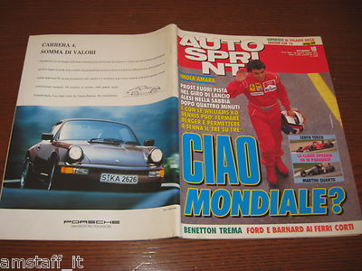 AUTOSPRINT 1991/18=COVER JEAN ALESI=SUPERTEST JAGUAR XJR15=PORSCHE WERBUNG=