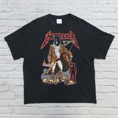 Vintage 90s Metallica Pushead So I Dub Thee Unforgiven Tour Shirt Rock Band