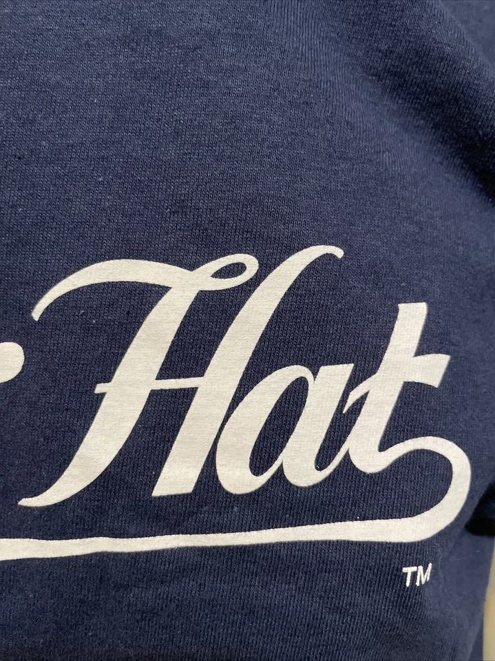 NUEVO Para Hombre SOMBRERO DE PAJA PIZZA Camisa Azul Marino Talla Mediana Foto 4 de 4