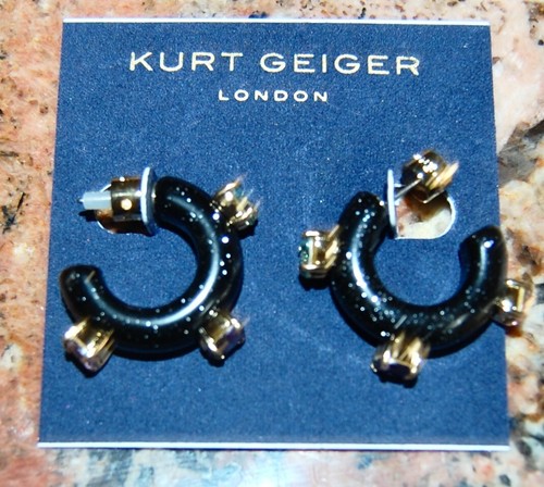 KURT GEIGER LONDON Rainbow Pavé Huggie Hoop Earrings NEW - Picture 3 of 4