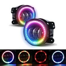 4inch Led Fog Lights Projector Rgb Halo Ring For Jeep Wrangler Jkjljt Dodge