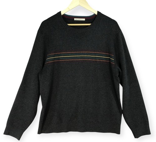 Marine Lagenlook Pullover Herren Large grau neu gesponnen Strickpullover Bio Baumwolle 14594