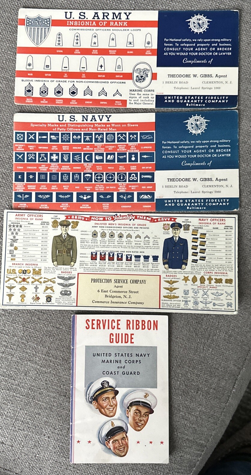 Army Navy Insignia Guide & Service Ribbon Guide Booklet-Navy Marine Corp Coast G