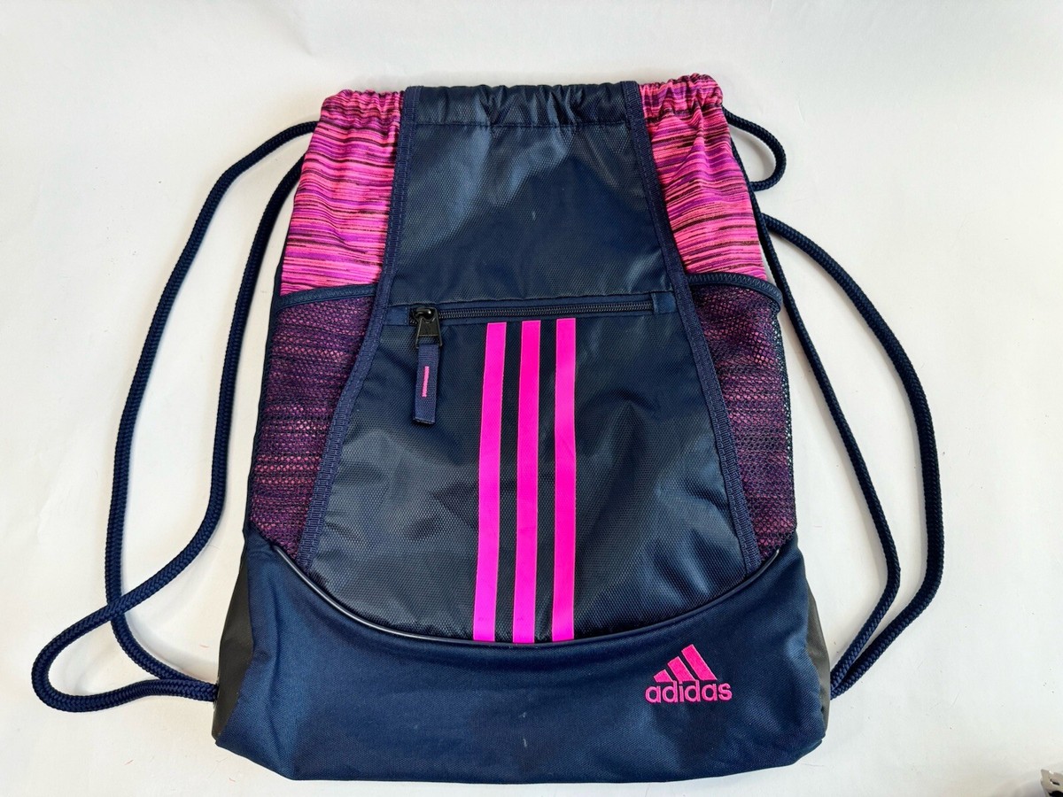 Adidas Unisex Alliance ll Sackpack Backpack In Hot Pink/Navy Blue