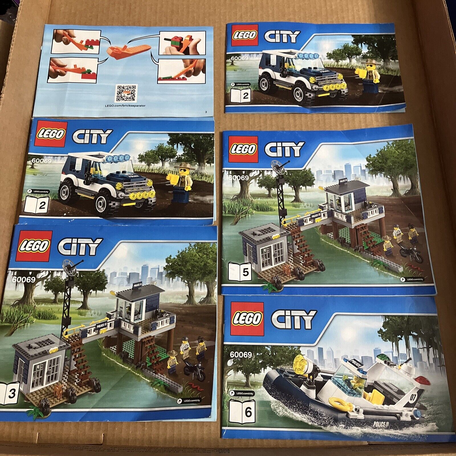LEGO City Swamp Police Station 60069 Manuals Only. Missing Book 4. No Bricks
