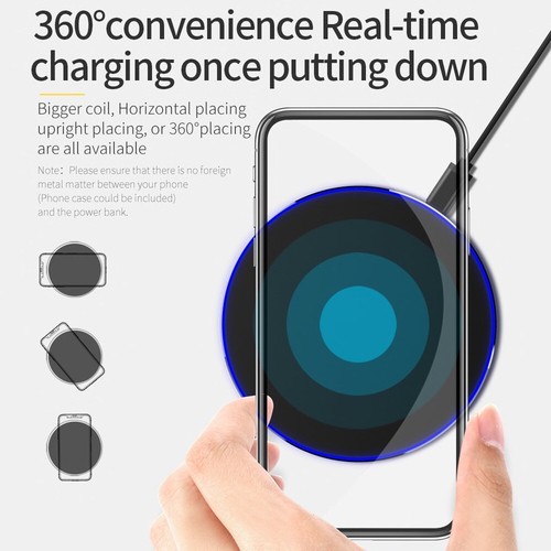 Fast wireless charger for iPhone 12 11 X XR XS 8 Samsung X Huawei OPPO 10/20W QI - Picture 3 of 7