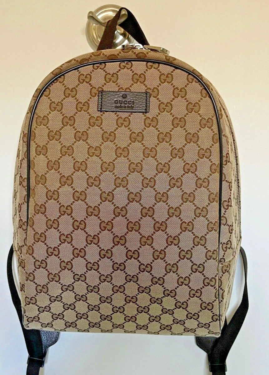 Gucci GG Supreme Beige Canvas Backpack