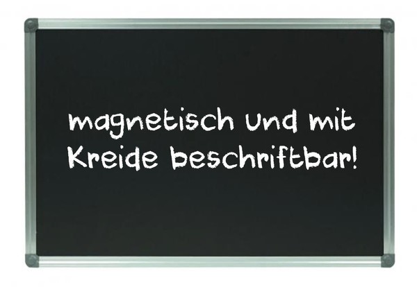Kreidetafel Schultafel Magnetisch 80 X 120 Cm Alu Schwarz Pinnwand Magnettafel-image