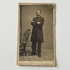Antique CDV Photograph Charming Man Beard Civil War Era New Brunswick NJ