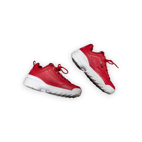 FILA Sneaker Damen 7,5 rot Leder Disruptor II Premium Low Top 5F M00540-602