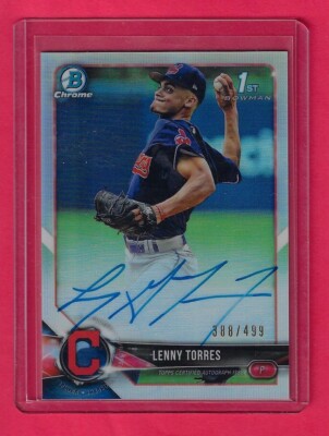 LENNY TORRES 2018 Topps 1st Bowman Chrome Draft AUTO REFRACTOR /499 CDA-LT