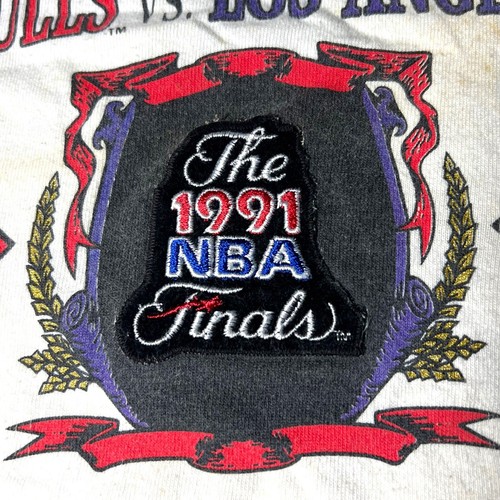 Camiseta blanca vintage Nuez moscada NBA 1991 NBA Finals Bulls Vs Lakers para hombre talla XL - Imagen 4 de 9
