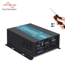 Solar Power Inverter 1500W 48V to 120V Off Grid Pure Sine Wave Remote Switch Car