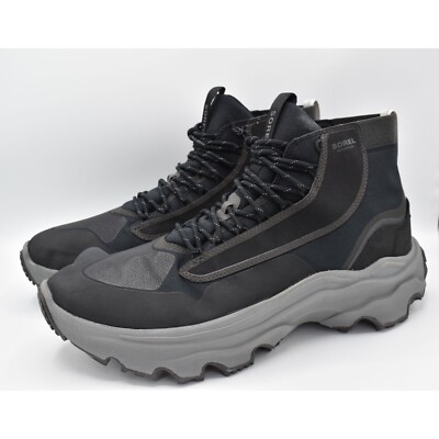Sorel Men Size 14 Kinetic Breakthru Venture Mid Jet Black Waterproof Boots Shoes