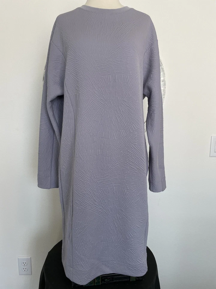 Nuevo con etiquetas Vestido Pullover Para Mujer Prólogo LS Informal Gris Lila M Elástico Lagenlook Foto 3 de 4