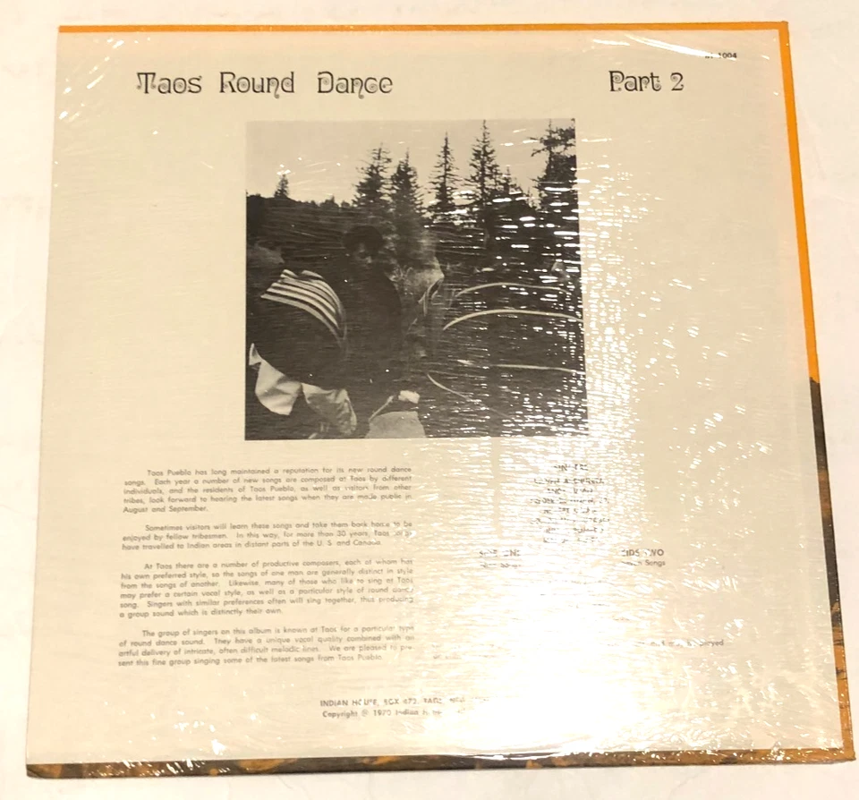 Taos Pueblo Round Dance Songs Of Taos Pueblo Vol 2 Lp sealed Native American M - Image 2 of 4