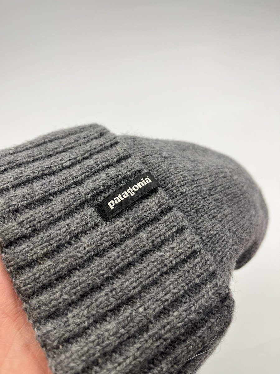 Patagonia Brodeo Beanie Gray  Logo Wool Blend Outdoors Patagonia Brodeo Wool Beanie Hat Gray Color One Size Unisex  main image 2