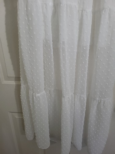 Off White Surplice Tiered Long Dress Women's Size Small 💯 polyester - Picture 4 of 10