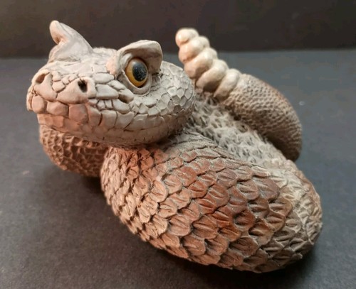 Stone Critter Sidewinder Rattlesnake Figurine Southwest Desert Snake Realistic - Picture 3 of 11