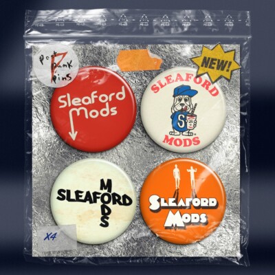 SLEAFORD MODS 7 - Jason Williamson Andrew Fearn Nottingham Badge Set x4