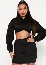 Fashion Nova Dress Harley Sweatshirt Mini Dress Black New Women Full Zip Hood XL