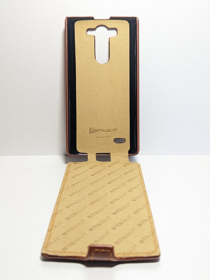 (002) Estuche StilGut UltraDelgado, Estuche de Cuero Hecho a Mano de Lujo para LG G3 S Foto 4 de 4
