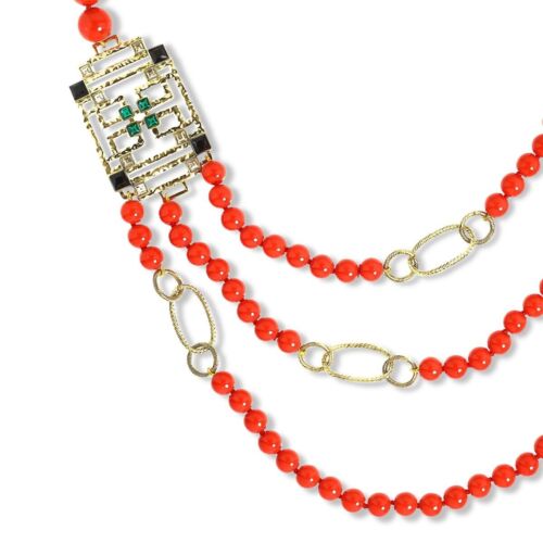 Heidi Daus "A-Mazing" Crystal and Bead 25" Necklace-Coral Color-NWT-$199.95 - Picture 2 of 4