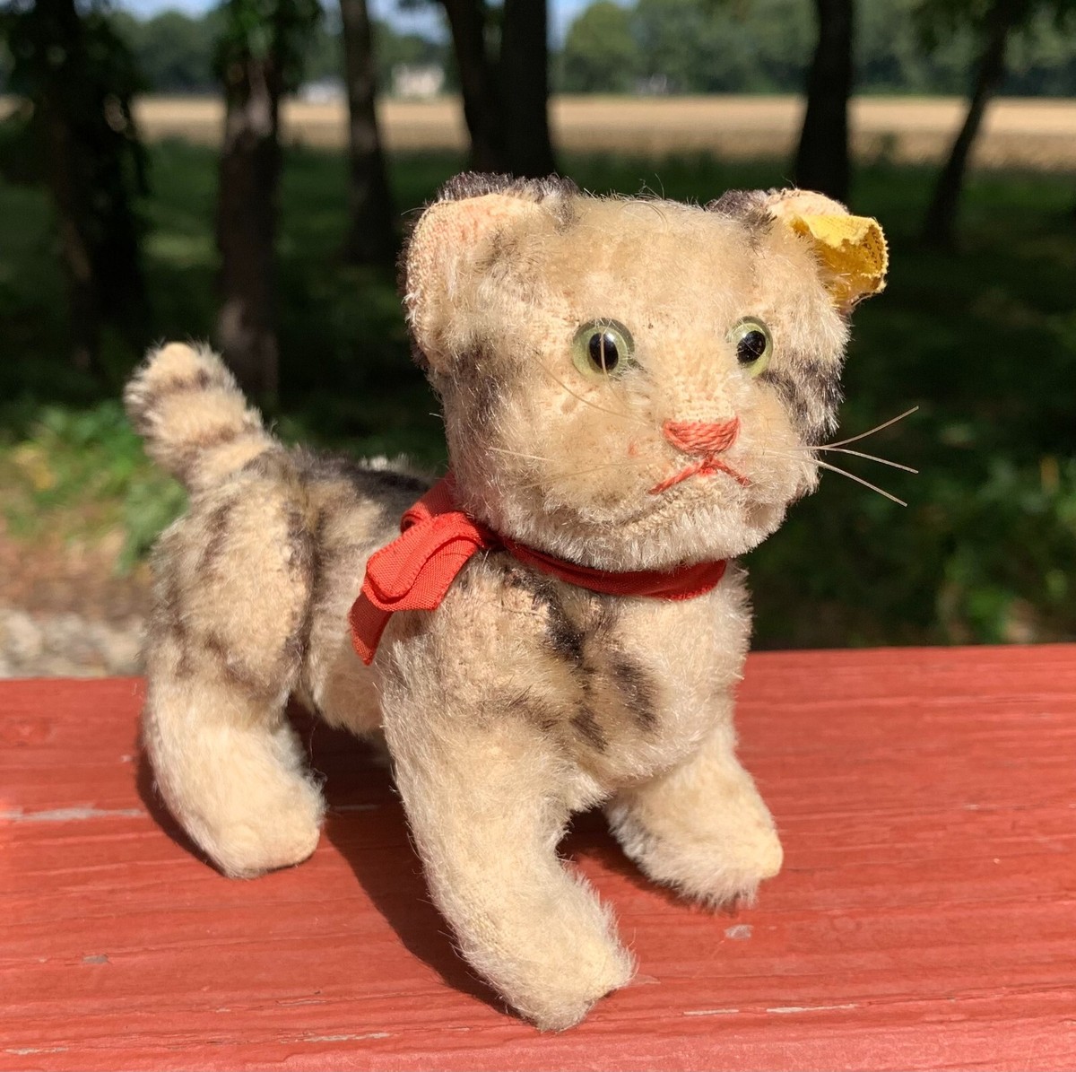ビンテージ　シュタイフ　Tabby　キャット　一番小さいサイズ D 送料無料 シュタイフ Cat Tabby 10cm タビーキャット/ねこ/猫