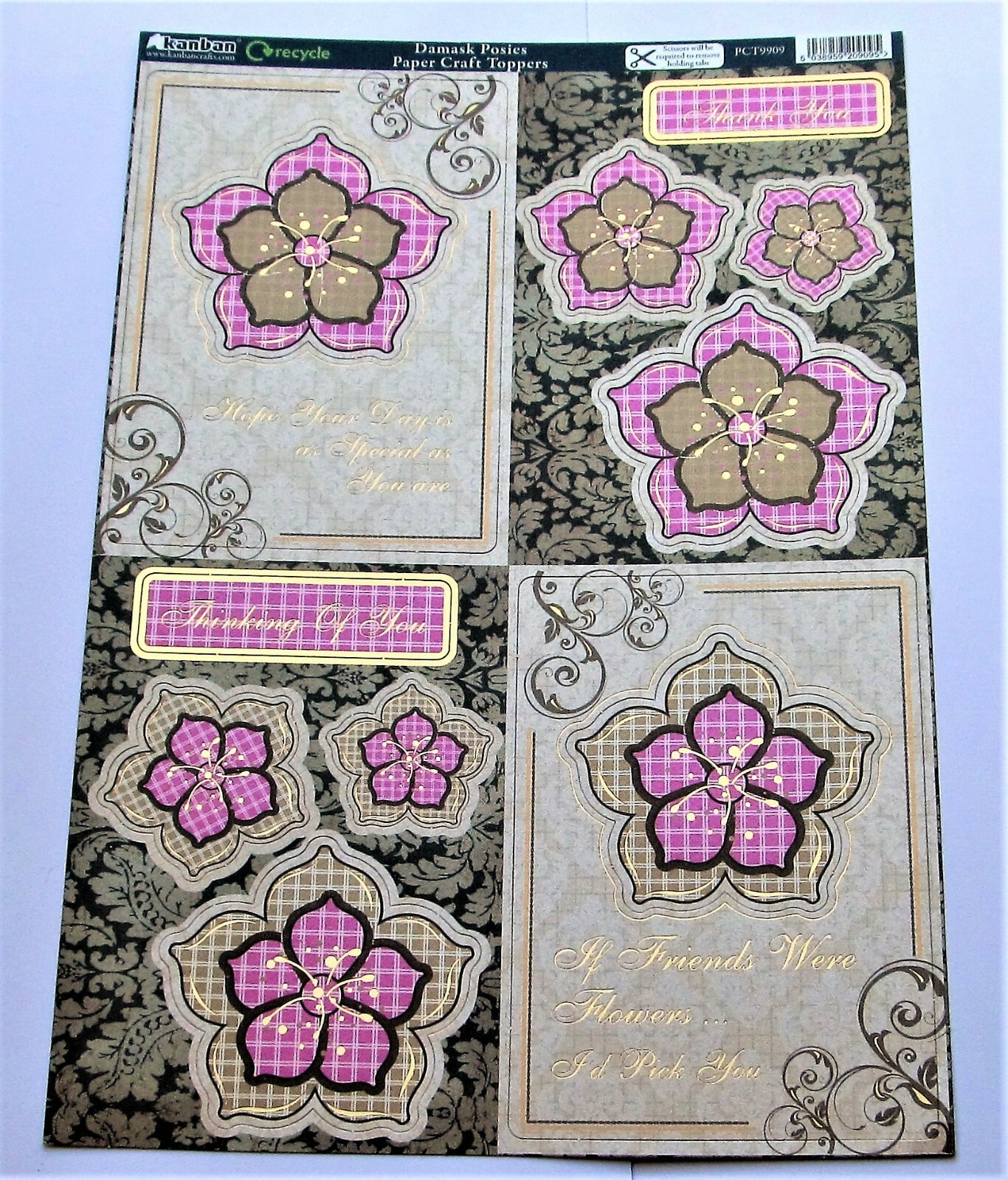 UPDATED Kanban Die Cut Foiled Card Toppers Part 2 99p Sale Postage