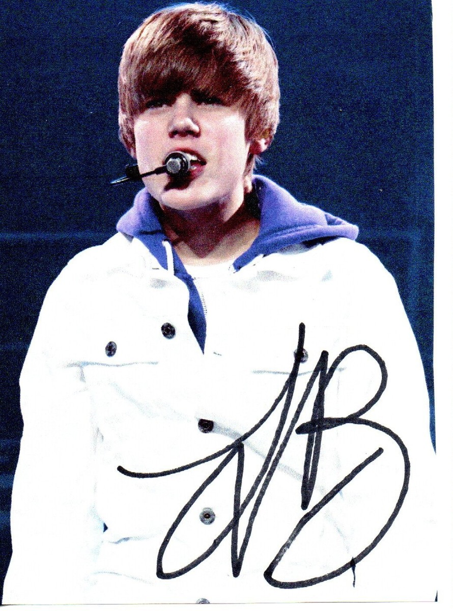 Justin Bieber HAND SIGNED 3x5 paper picture +8X10 unsigned Photo