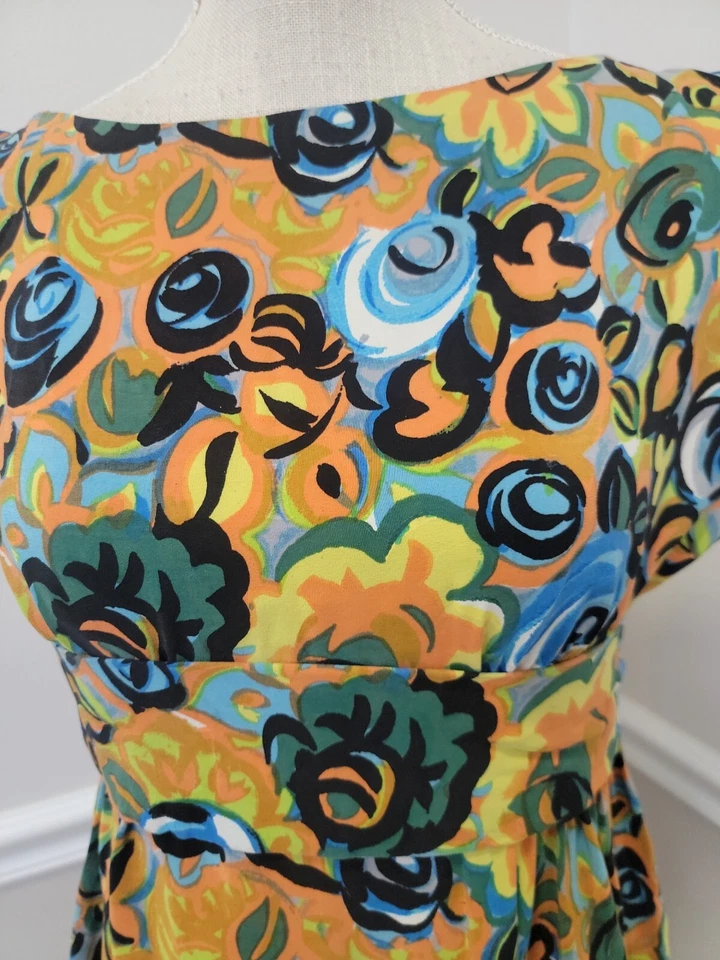 Vtg. Traina-Norell New York Floral Silk Mini Dress- 50's - Image 2 of 4