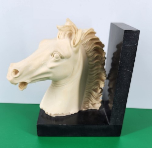 Vintage E&R Italy ALABASTER HORSE HEAD 🐎 Bookend single Signed A. Giannelli - 第 8/15 張圖片