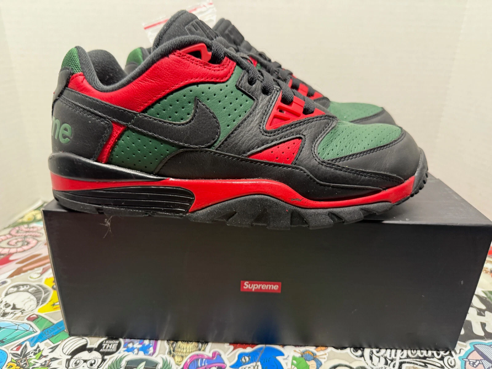Nike Cross Trainer Low Supreme noir vert rouge OG 2019 CJ5291 001 RARE TAILLE 10,5