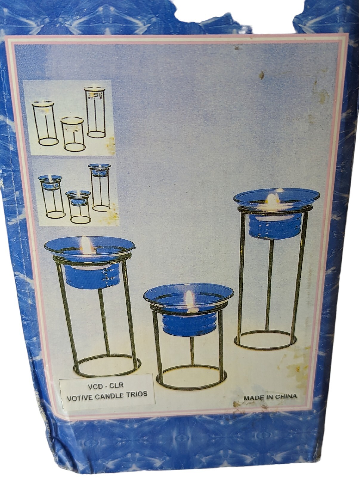 Metal & Glass Set/3 ~ Clear Glass ~