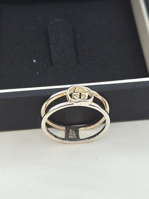 Gucci  Ring , Interlocking G, Sterling Silver,  Size 7.50   -16 , New 