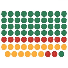 2X(Rot Gelb Grün Runde Form Poker Chips Spiel Requisiten 69 Stück P2B7)6320