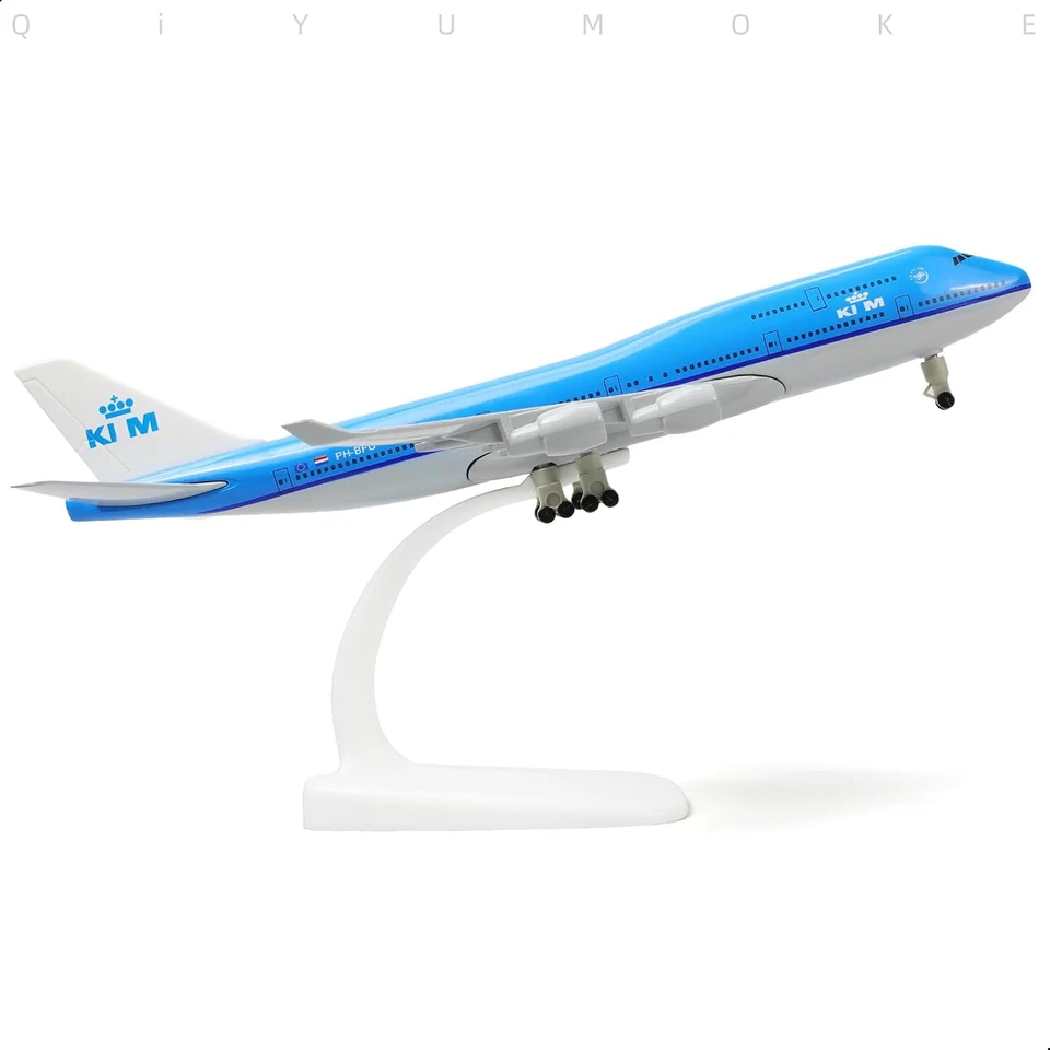 Boeing 747 1/300 - Modellino Di Aereo in Metallo Pressofuso Con Supporto, Displa - Immagine 3 di 4