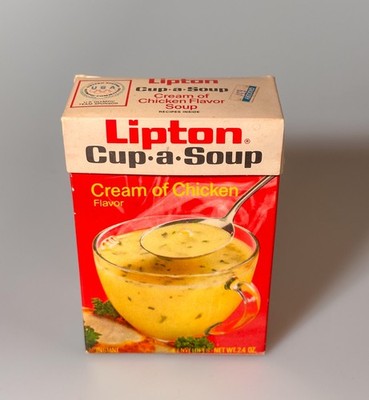 Vintage Lipton Cup-a-Soup Cream of Chicken empty box 1976 RARE Olympics