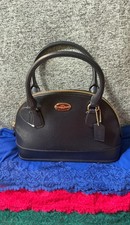 Coach Horse & Carriage Navy Crossgrain Leather Mini Dome Zip Tote & Satchel
