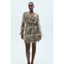 NWT MNG Mango Zebra Print Green White Dress sz 3XL