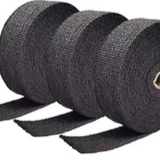 Black Fiberglass Exhaust Header Heat Wrap 3 Rolls - 2" x 50' Roll 3-Pack