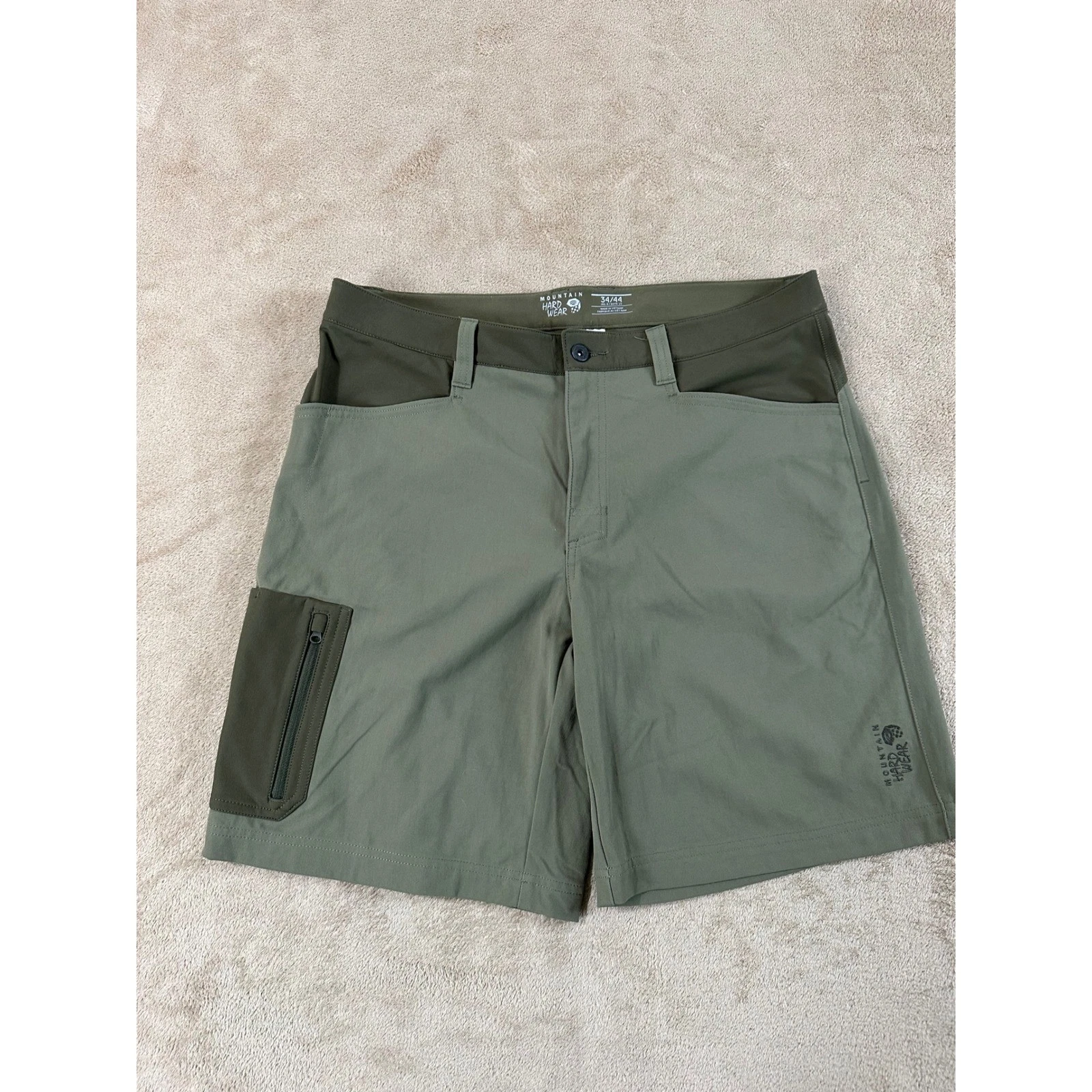 Mountain Hardwear AP Active Shorts cargo Men's 34 Green Hiking Technical EUC