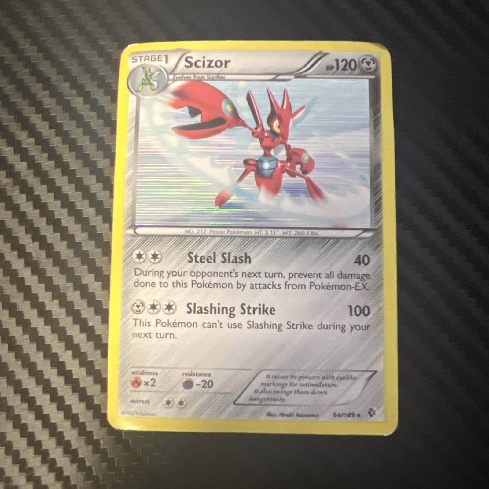Scizor 94/149 Boundaries Crossed Holo 2012 MP Pokemon TCG