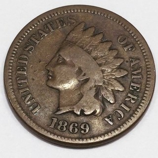 1869 Indian Head Penny Beautiful Coin Rare Date