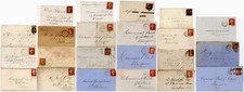 GB QV PENNY REDS on COVER x 22 ..VARIOUS FAULTS VERY MIXED