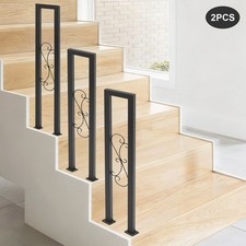 2Pcs U Shaped Stair Mounted Handrails Industrial Railing for Indoor/Porch/Garden